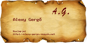 Alexy Gergő névjegykártya