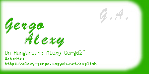 gergo alexy business card